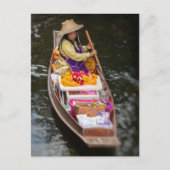 Boat-verkoper, drijvende markt Damnoen Saduak Briefkaart (Voorkant)