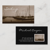 Boat Visitekaartjes Sailing Harbor Sepia (Voorkant / Achterkant)