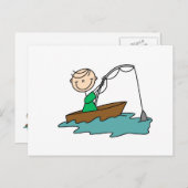 Boat Vissen Briefkaart (Voorkant / Achterkant)