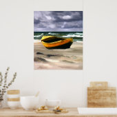 Boat voor Storm Oceaan Poster (Keuken)