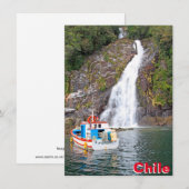 Boat & waterval, Chileense kaart (Voorkant / Achterkant)