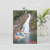 Boat & waterval, Chileense kaart (Staand voorkant)