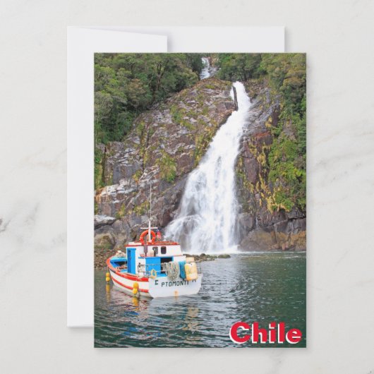 Boat & waterval, Chileense kaart (Voorkant)