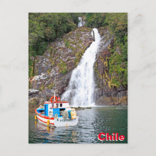 Boat & waterval, Chili Briefkaart