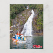 Boat & waterval, Chili Briefkaart (Voorkant)