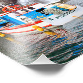 Boat & waterval, Chili Foto Afdruk (Hoek)
