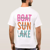 Boat Waves Sun Rays Lake Day Retro T-shirt (Achterkant)