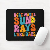 Boat Waves Sun Rays Lake Days Cute Retro 70s Summe Muismat (Met muis)