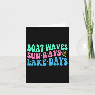 Boat Waves Sun Rays Lake Days Zomer Vakantie Retr Kaart