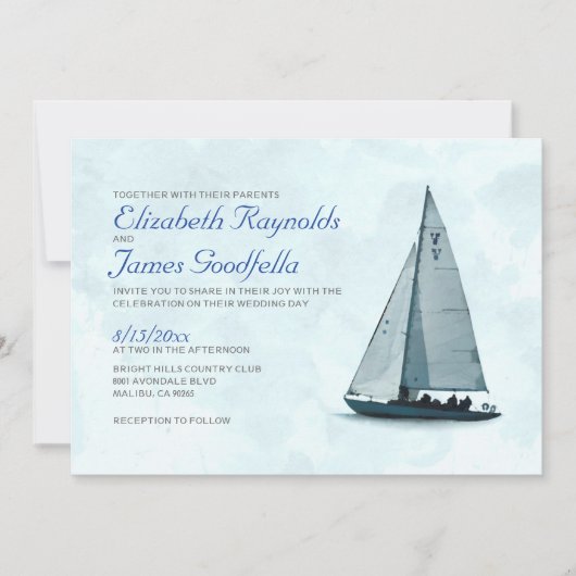Boat Wedding Invitations Kaart (Voorkant)