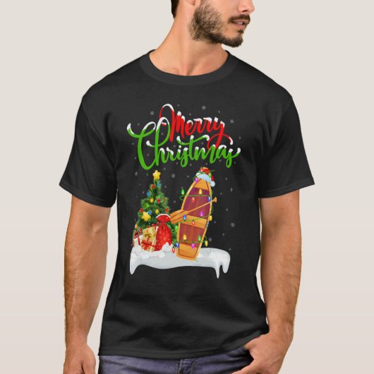 Boat Xmas Decorations Santa Boat Christmas T-shirt (Voorkant)