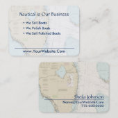 Boater Florida Nautische Grafiek Schoon Fris Blauw Visitekaartje (Voorkant / Achterkant)