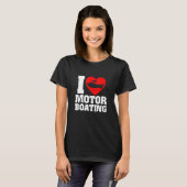 Boater I Love Motor Boat T-shirt (Voorkant volledig)