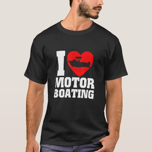 Boater I Love Motor Boat T-shirt (Voorkant)