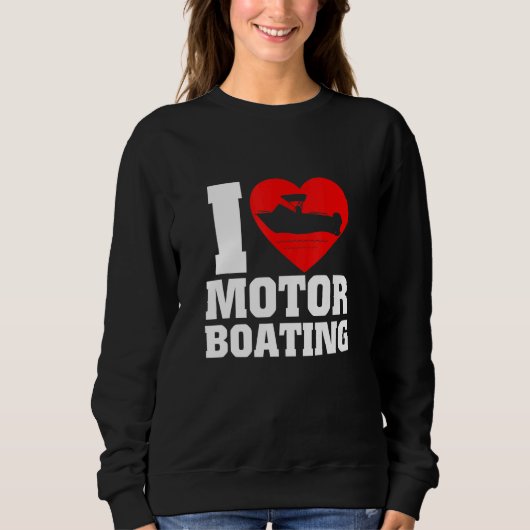 Boater I Love Motor Boat Trui (Voorkant)