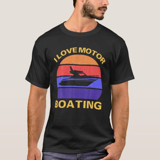 Boater I Love Motor Boating T-shirt (Voorkant)