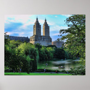 Boaters aan het Central Park Lake, San Remo Poster