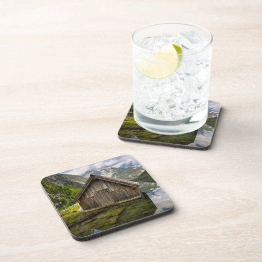 Boathouse in het Obersee-meer in Alpen in Duitslan Bier Onderzetter (Rechterzijde)