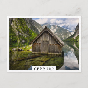 Boathouse in het Obersee-meer in Alpen in Duitslan Briefkaart