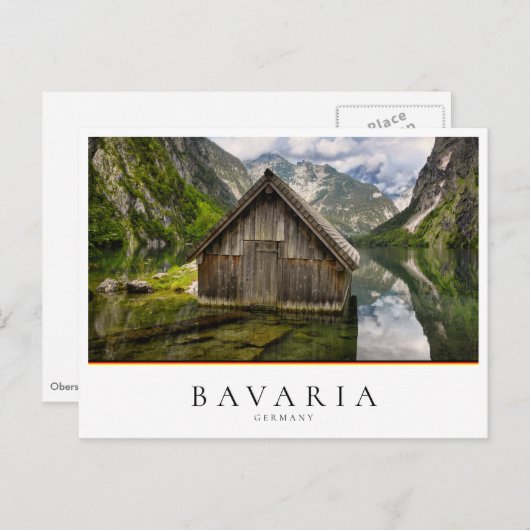 Boathouse in het Obersee-meer in Alpen in Duitslan Briefkaart (Voorkant / Achterkant)
