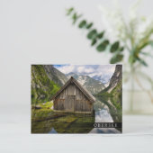 Boathouse in het Obersee-meer in Alpen in Duitslan Briefkaart (Staand voorkant)