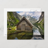 Boathouse in het Obersee-meer in Alpen in Duitslan Briefkaart (Voorkant / Achterkant)