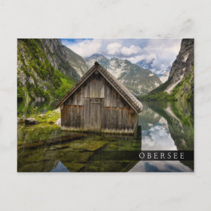 Boathouse in het Obersee-meer in Alpen in Duitslan Briefkaart