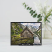 Boathouse in het Obersee-meer in Alpen in Duitslan Briefkaart (Staand voorkant)