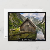 Boathouse in het Obersee-meer in Alpen in Duitslan Briefkaart (Voorkant / Achterkant)