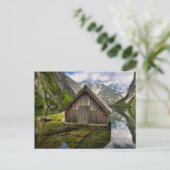 Boathouse in het Obersee-meer in Alpen in Duitslan Briefkaart (Staand voorkant)
