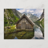Boathouse in het Obersee-meer in Alpen in Duitslan Briefkaart (Voorkant)
