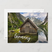 Boathouse in het Obersee-meer in Alpen in Duitslan Briefkaart (Voorkant / Achterkant)