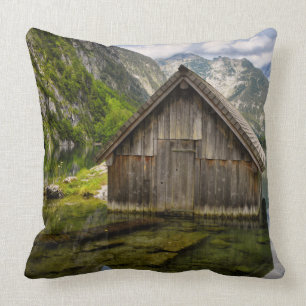 Boathouse in het Obersee-meer in Alpen in Duitslan Kussen