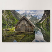 Boathouse in het Obersee-meer in Alpen in Duitslan Legpuzzel (Horizontaal)