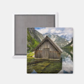 Boathouse in het Obersee-meer in Alpen in Duitslan Magneet (Voorkant / Achterkant)