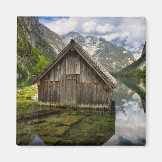 Boathouse in het Obersee-meer in Alpen in Duitslan Magneet (Voorkant)