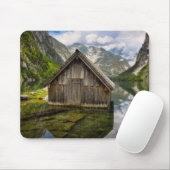 Boathouse in het Obersee-meer in Alpen in Duitslan Muismat (Met muis)