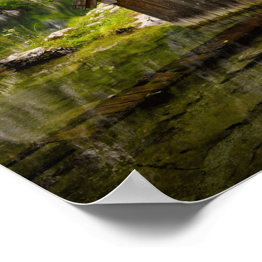 Boathouse in het Obersee-meer in Alpen in Duitslan Poster (Hoek)