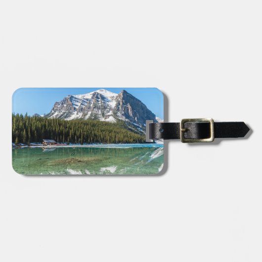 Boathouse naast het Louise-Banff, Canada Bagagelabel (Voorkant horizontaal)