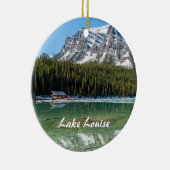 Boathouse naast het Louise-Banff, Canada Keramisch Ornament (Rechts)