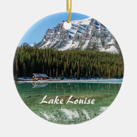Boathouse naast het Louise-Banff, Canada Keramisch Ornament (Voorkant)