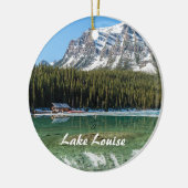Boathouse naast het Louise-Banff, Canada Keramisch Ornament (Links)