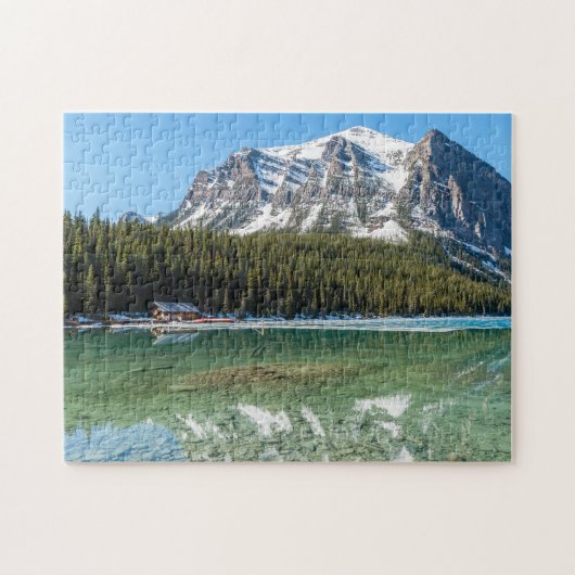 Boathouse naast het Louise-Banff, Canada Legpuzzel (Horizontaal)