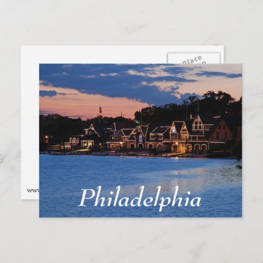 Boathouse Row schemk Briefkaart (Voorkant / Achterkant)