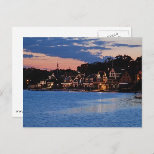 Boathouse Row schemk Briefkaart (Voorkant / Achterkant)