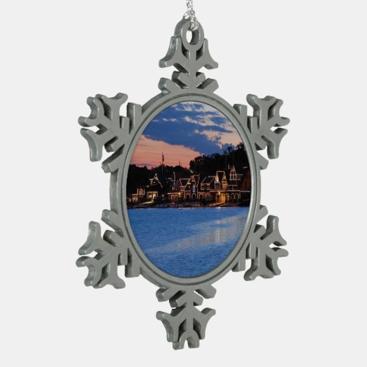 Boathouse Row schemk Tin Sneeuwvlok Ornament (Links)