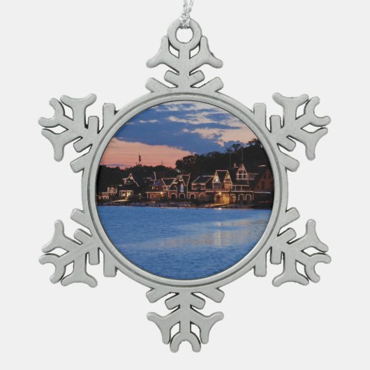 Boathouse Row schemk Tin Sneeuwvlok Ornament (Voorkant)