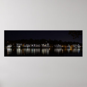 Boathouse Row van Night... Philadelphia, PA Poster
