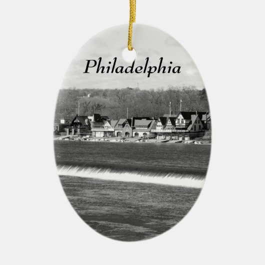 Boathouse Row winter b/w Keramisch Ornament (Voorkant)