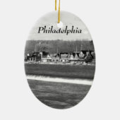 Boathouse Row winter b/w Keramisch Ornament (Achterkant)